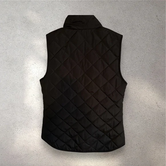 Old Navy Black Diamond Quilted Puffer Vest Women Small Architectural Minimalist - Picture 3 of 10